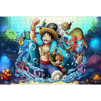One Piece Luffy Anime Jigsaw Puzzle, Multiple Styles Nika Gear 5 Luffy Wooden Jigsaw Puzzles for Adults, Challenging Brain Teaser Puzzle, Home Wall Art Decor, Birthday Holiday Gift for One Piece Fans