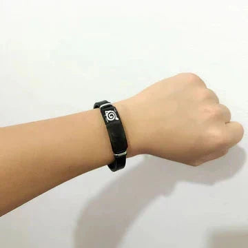 Naruto Anime Wristband Bracelet, Konoha Village Symbol PU Leather Adjustable Bracelet, Cosplay Accessory, Anime Jewelry Gift for Men Women Fans