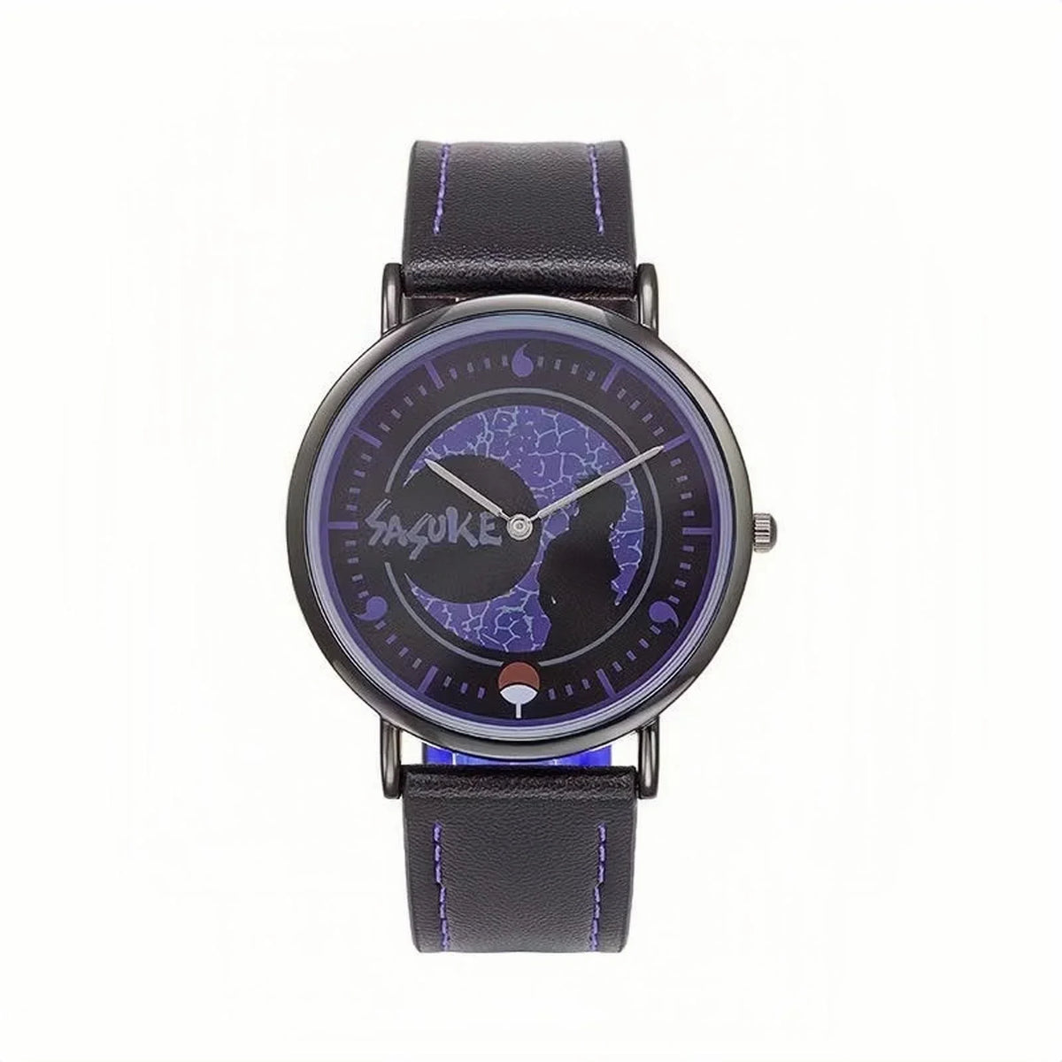 Naruto Anime Character Quartz Watch, Uchiha Sasuke Itachi Kakashi Naruto Wrist Watch, Vintage PU Leather Strap Analog Watch, Anime Cosplay Accessory Collectible Gift for Naruto Fans