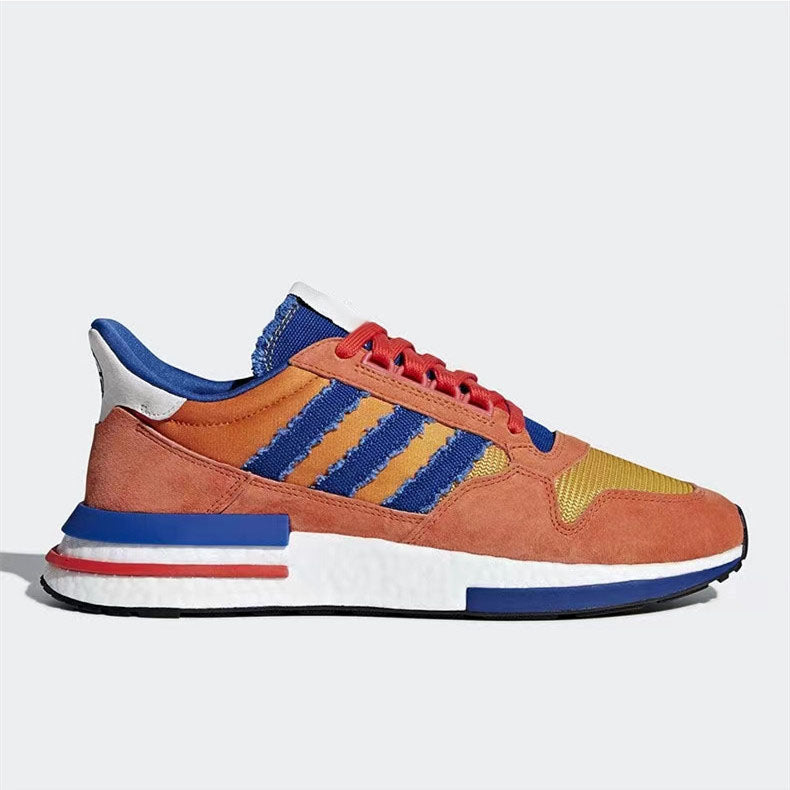 Dragon Ball Z Goku Retro Running Sneakers, DBZ Goku Orange Blue Anime Casual Shoes, Classic Anime Character Athletic Trainers, Dragon Ball Z Cosplay Walking Shoes for Men Women Anime Fans