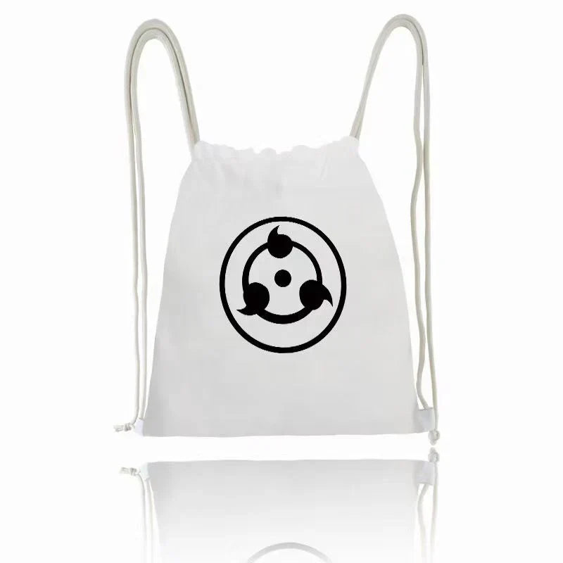 Naruto Anime Drawstring Backpack, Uzumaki Naruto & Konoha Symbol Printed Gym Sack Bag, Lightweight Portable Cinch Sack, Sport Storage Bag for School Shopping Travel, Anime Fan Gift