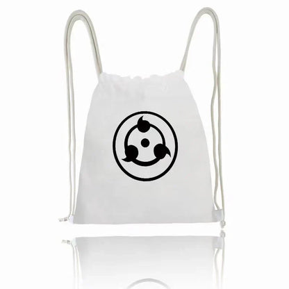 Naruto Anime Drawstring Backpack, Uzumaki Naruto & Konoha Symbol Printed Gym Sack Bag, Lightweight Portable Cinch Sack, Sport Storage Bag for School Shopping Travel, Anime Fan Gift