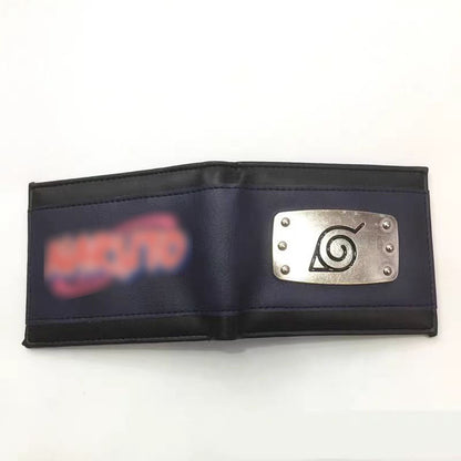 Naruto Anime Bifold Wallet, Akatsuki Red Cloud Leaf Village Symbol PU Leather Short Purse, Card Holder Cash Pocket Coin Pocket, Naruto Cosplay Anime Merch Wallet Gift for Naruto Fans