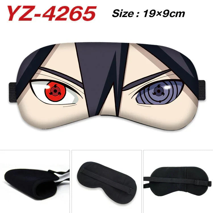 Naruto Anime Sleep Eye Mask, Uchiha Sasuke Itachi Madara Sakura Printed Blindfold, Soft Comfort Light Blocking Eye Cover for Travel Nap, Multiple Styles, Anime Fan Gift