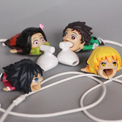 Demon Slayer Anime Cable Bite Protector, Cute Kimetsu no Yaiba Cable Saver, Cartoon Character Charger Cord Protector, Anti-break Cable Sleeve, Demon Slayer Collectible Cable Accessories, Gift for Anime Fans