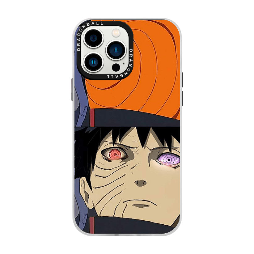 Naruto Anime Phone Case for iPhone, Obito Uchiha Manga Character Print Shockproof Protective Case, Cool Naruto Graphic Phone Cover, Naruto Anime Merch Gift for Anime Fans