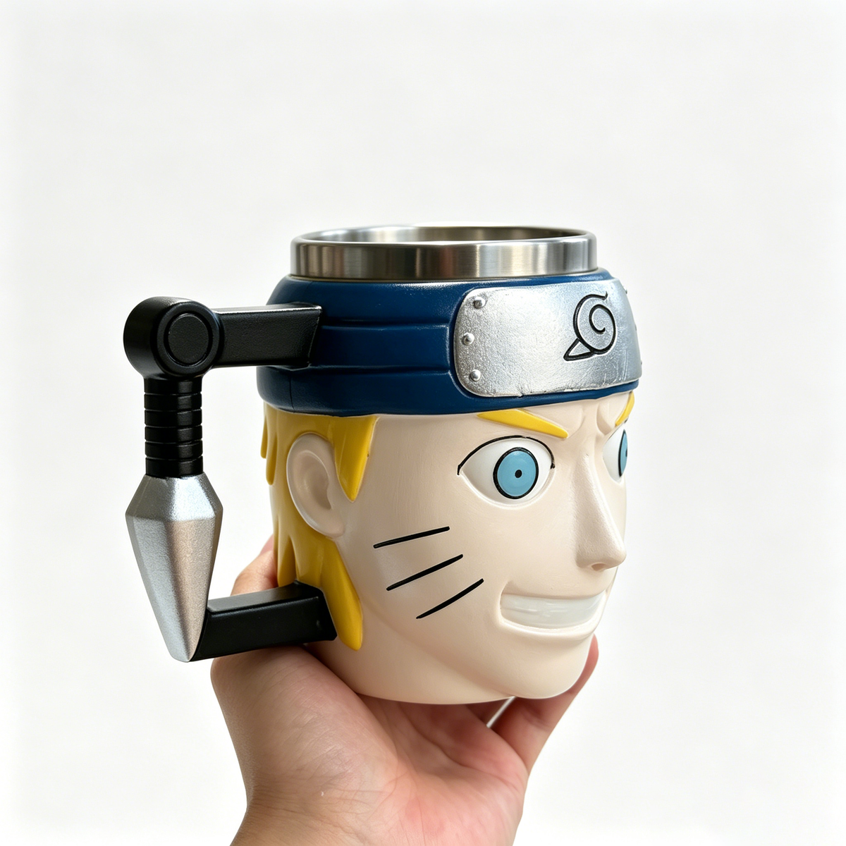 Naruto Shippuden Character 3D Sculpted Mug, Stainless Steel Lined Anime Coffee Cup, Collectible Anime Drinkware for Fan
