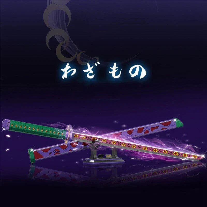 Demon Slayer Nichirin Sword Building Block Set, Anime Katana Model Kit with Scabbard & Display Stand, Multiple Styles Collectible Brick Sword, Cosplay Prop Assembly Toy Gift for Demon Slayer Fans