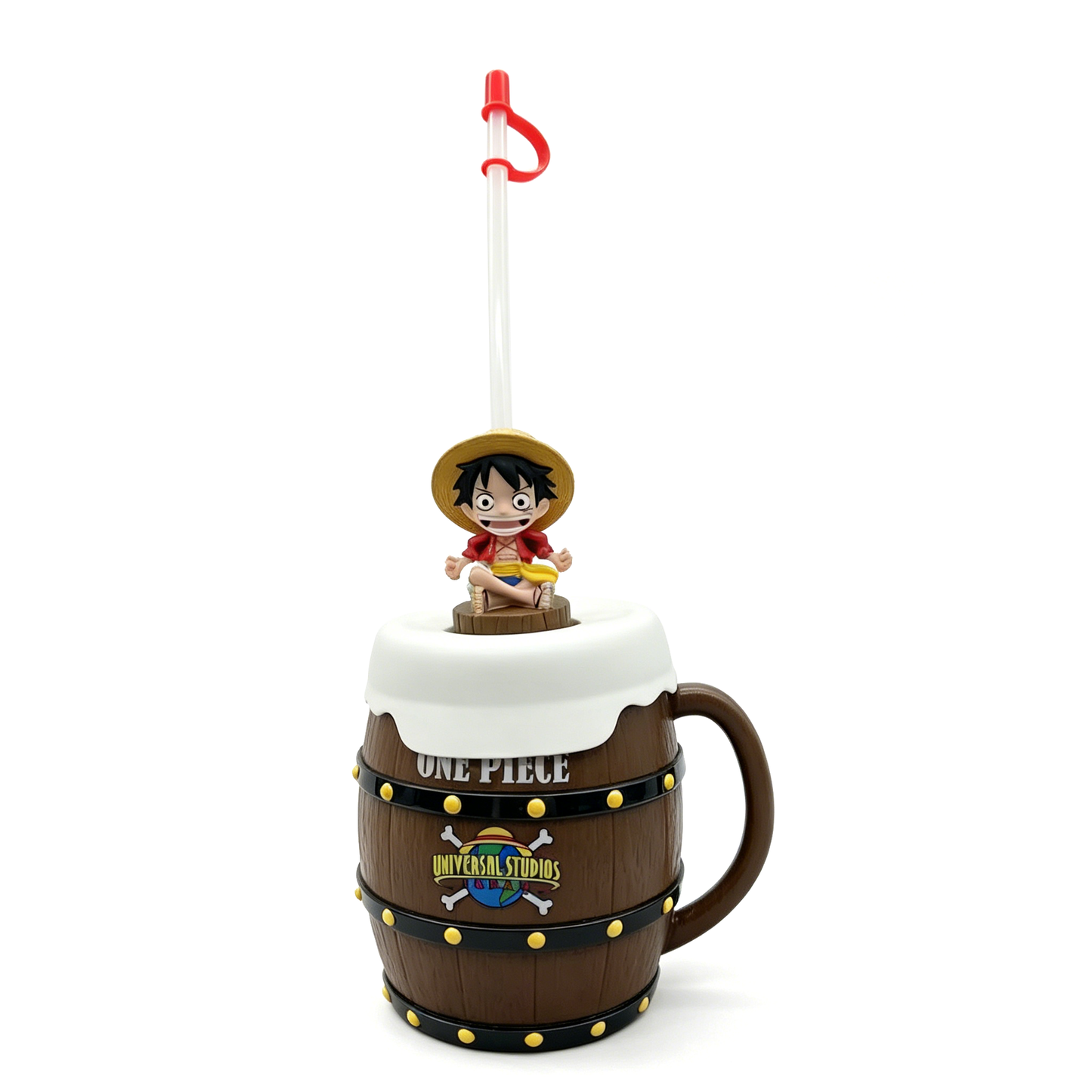 One Piece Monkey D. Luffy Tony Tony Chopper Trafalgar Law Barrel Shaped Straw Cup, Collectible Figure Lid Drinking Mug With Straw For Fans Collection