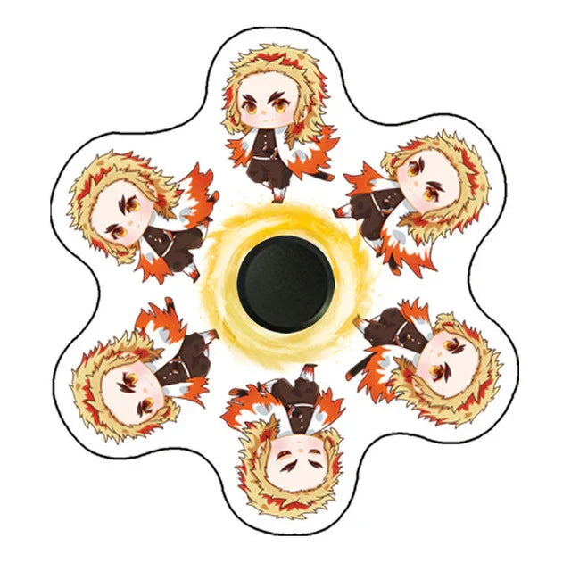 Demon Slayer One Piece Q Version Character Dynamic Optical Illusion Fidget Toy, Anime Running Fidget Spinner, Acrylic Stress Relief Hand Spinner, Anime Merch Gift for Kids & Anime Fans