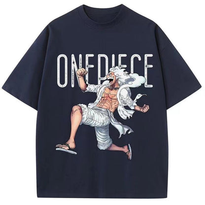 One Piece Luffy Gear 5 Nika Anime T-Shirt, Sun God Luffy Graphic Short Sleeve Tee, Casual Loose Fit One Piece Anime Shirt, Anime Merch Top Gift for Men Women Anime Fans
