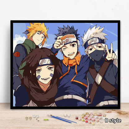 Naruto Anime Paint by Numbers Kit for Adults & Teens, DIY Digital Oil Painting, Akatsuki & Naruto Character Canvas Art, Home Wall Decor, Handmade Art Gift for Naruto Fans