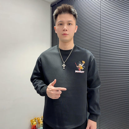 Dragon Ball Goku Anime Crewneck Sweatshirt, Men Casual Long Sleeve Pullover, Vintage Cartoon Graphic Sweater, Loose Fit Streetwear Top for Anime Fans Gift