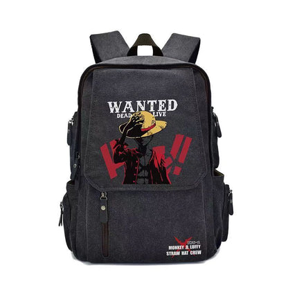 One Piece Luffy Gear 5 Anime Backpack for Boys Girls, Large Capacity School Laptop Backpack, One Piece Wanted Poster Print Travel Daypack, Anime One Piece Merch Bookbag Gift for One Piece Fans
