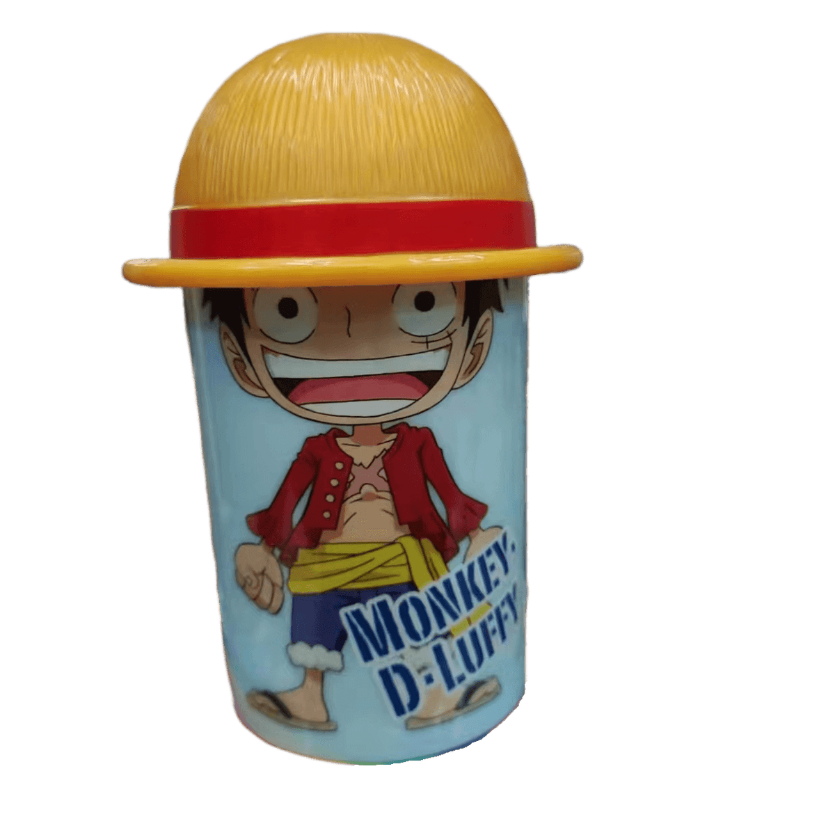 One Piece Anime Character Water Cup, Luffy Chopper Trafalgar Law 3D Hat Lid Plastic Tumbler with Straw, Cute Anime Drinking Cup, Reusable Beverage Mug for One Piece Fans Gift