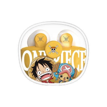 One Piece Monkey D. Luffy Tony Tony Chopper True Wireless Bluetooth 5.3 Earbuds Smart Touch Control Half‑in‑Ear Headphones with Transparent Charging Case Anime Gift For Fans
