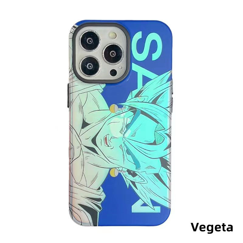 Dragon Ball Z Anime Phone Case for iPhone, Manga Style Goku Vegeta Buu Printed Protective Phone Cover, DBZ Comic Shockproof Hard Shell Case for iPhone Series Anime Fans