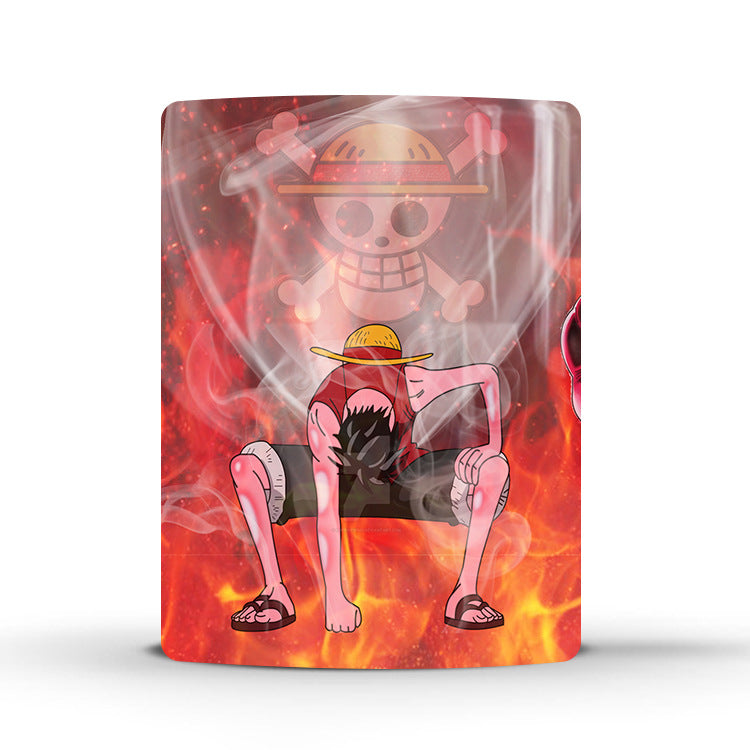 One Piece Heat Changing Magic Mug, Anime Luffy Gear5 Zoro Sanji Color Changing Coffee Cup, 11oz Heat Sensitive Ceramic Tea Mug, Hot Water Activated Magic Cup, One Piece Anime Fan Birthday Holiday Gift