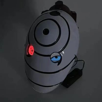 Naruto Obito Tobi Spiral Mask, Light Up Uchiha Obito Cosplay Mask, Anime Tobi Mask with LED Glow Effect, Halloween Costume Prop Collectible Mask for Naruto Fans