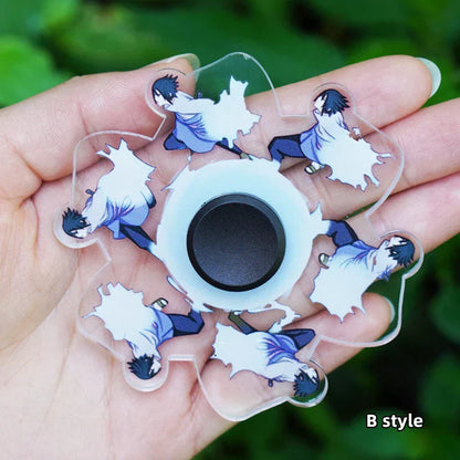 Naruto Anime Running Fidget Spinner, Optical Illusion Dynamic Fidget Toy, Acrylic Character Animation Fingertip Spinner, Stress Relief Hand Spinner, Collectible Gift for Naruto Fans