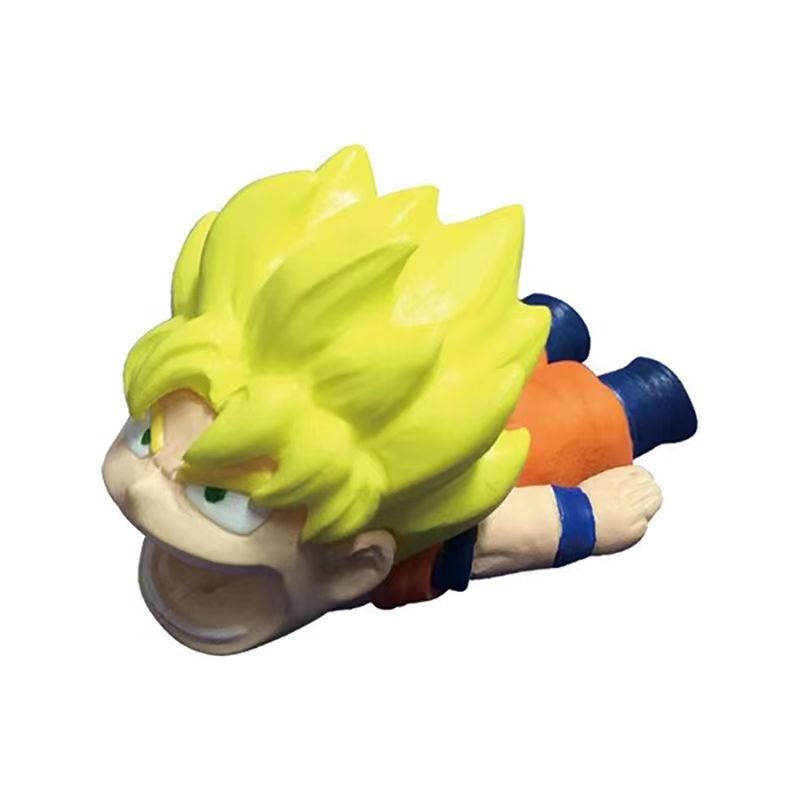 Dragon Ball Anime Cable Bite Charger Cable Protector, Goku Super Saiyan Vegeta Majin Buu Cable Saver, Anime Figure Data Cable Sleeve, Cute Cable Bite Protector for iPhone Charging Cord, Dragon Ball Fans Collectible Gift