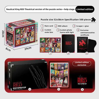 One Piece RED Anime Jigsaw Puzzle, Uta Luffy Shanks 1000 Pieces Cartoon Puzzle, One Piece Movie Character Puzzle Game, Collectible Anime Puzzle for Adults & Teens, Gift for One Piece Fans