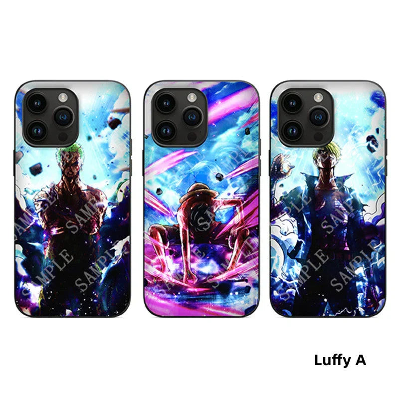Anime Phone Case, Naruto Luffy Tanjiro Character Print Protective Phone Cover, Shockproof Soft TPU Case, Manga Comic Design Cell Phone Case, Anime Merch Gift for Teens Men Women