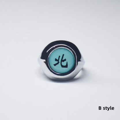 Naruto Akatsuki Rings Set 10 Pcs, Anime Cosplay Metal Rings with Necklace Chain, Akatsuki Member Symbol Ring Collection Gift Box, Costume Accessory for Naruto Fans
