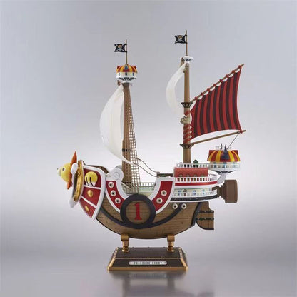 One Piece Thousand Sunny Pirate Ship Model Kit, Luffy Straw Hat Crew Boat Building Model, Anime One Piece Thousand Sunny Statue Collectible, DIY Assembly Ship Toy, Desktop Display Decoration Gift for One Piece Fans