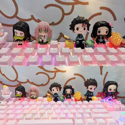 Demon Slayer Anime Keycap Set, 3D Handmade Resin Artisan Keycaps, Tanjiro Nezuko Zenitsu Inosuke Custom ESC Key Cap, Cherry MX Switch Decorative Keycap for Mechanical Keyboard