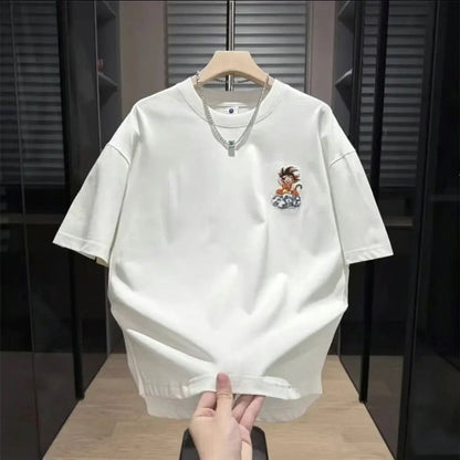Dragon Ball Kid Goku T-Shirt, Anime Kame Cloud Graphic Oversized Short Sleeve Tee, Casual Loose Fit Cotton Tshirt for Men Women, Dragon Ball Z Fan Anime Shirt Gift