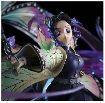 Demon Slayer Shinobu Kocho Figure, Hashira Shinobu Butterfly Resin Statue, Anime GK Bust Figurine with Butterfly Effect Base, Collectible Desktop Ornament Model Gift for Demon Slayer Fans