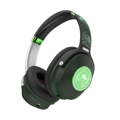 One Piece Luffy Zoro Over-Ear Bluetooth Headphones, Anime Wireless Foldable Headset with RGB LED Light, Stereo Bass Gaming Headphones, Built-in Mic for Travel Phone Call Anime Fans Gift