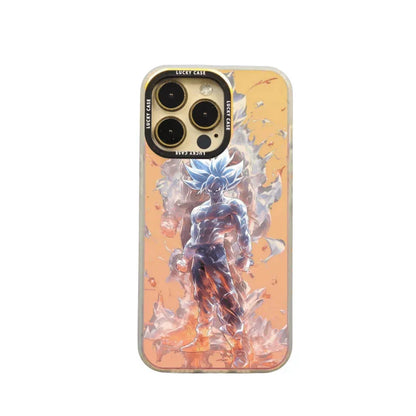 Dragon Ball Z Anime Phone Case for iPhone, Ultra Instinct Goku & Vegeta Q Version Character Print Protective Case, DBZ Anime Cartoon Shockproof Phone Cover for iPhone Series