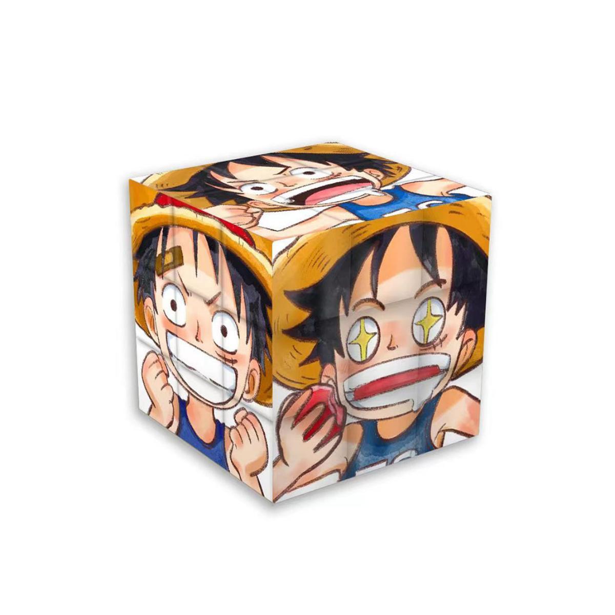 One Piece Anime 3x3 Speed Rubik's Cube, Monkey D Luffy Roronoa Zoro Pattern Magic Cube Puzzle Toy, One Piece Character Brain Teaser Game, Collectible Desk Decoration & Anime Fan Gift