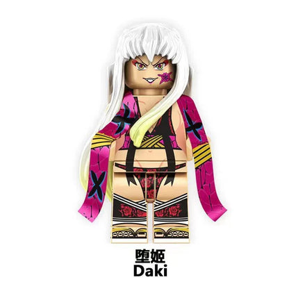 Demon Slayer Custom Minifigures, Anime Building Block Figures, Yoriichi Muzan Daki Gyutaro Hantengu Douma Kokushibo Collectible Brick Minifigs, Anime Character Construction Toy Gift for Fans