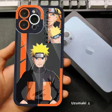 Naruto Anime Transparent Phone Case, Itachi Sasuke Naruto Gaara Pain Printed Shockproof Clear TPU Cover, Color Camera Frame Protective Case, Naruto Fan Phone Accessory Gift