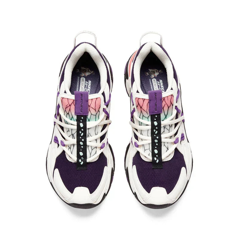 Demon Slayer Shinobu Kocho Chunky Platform Sneakers, Women Purple Butterfly Pattern Dad Shoes, Thick Sole Casual Walking Trainers, Non Slip Anime Cosplay Daily Streetwear Sneaker for Demon Slayer Fans