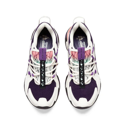 Demon Slayer Shinobu Kocho Chunky Platform Sneakers, Women Purple Butterfly Pattern Dad Shoes, Thick Sole Casual Walking Trainers, Non Slip Anime Cosplay Daily Streetwear Sneaker for Demon Slayer Fans