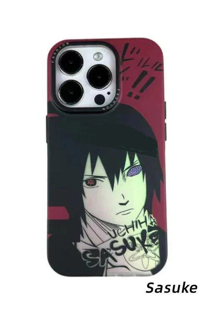 Naruto Anime Manga Phone Case for iPhone, Pain Nagato & Uchiha Sasuke Vintage Comic Print Shockproof Soft Protective Cover, Slim Fit Anti-Scratch Anime Character Phone Shell, Naruto Fan Gift