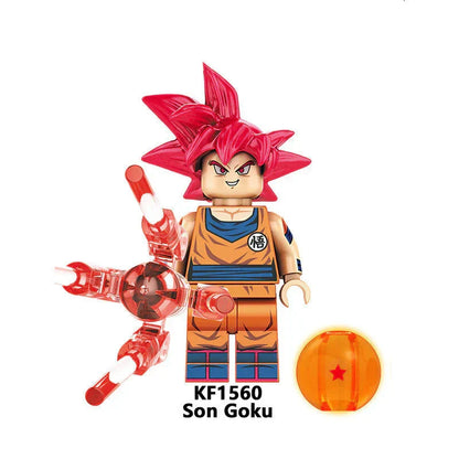Dragon Ball Z Building Blocks Minifigures Set, DBZ Goku Vegeta Broli Zamasu Mini Figures with Dragon Ball & Energy Effect Parts, Anime Character Collectible Brick Toys, Gift for Kids & Dragon Ball Fans