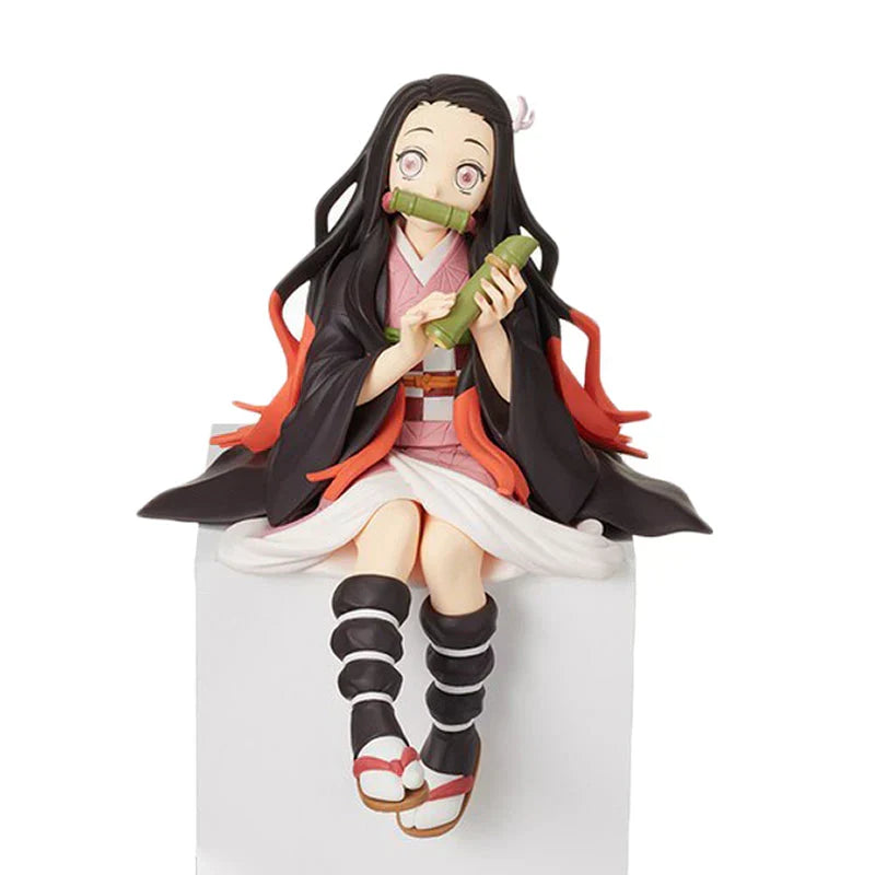 Demon Slayer Noodle Stopper Sitting Figure, Anime PVC Statue Figurine, Tanjiro Nezuko Zenitsu Inosuke Giyuu Shinobu Mitsuri Hashira Collectible Model, Desktop Ornament Anime Fan Gift