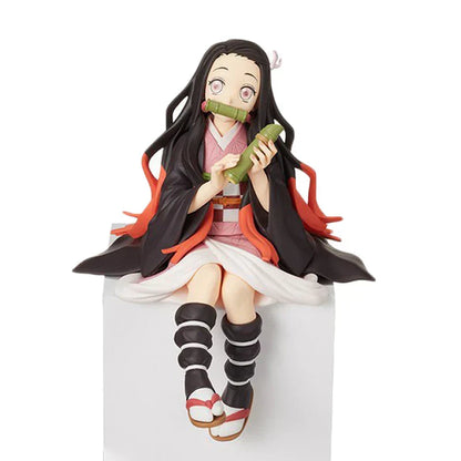 Demon Slayer Noodle Stopper Sitting Figure, Anime PVC Statue Figurine, Tanjiro Nezuko Zenitsu Inosuke Giyuu Shinobu Mitsuri Hashira Collectible Model, Desktop Ornament Anime Fan Gift
