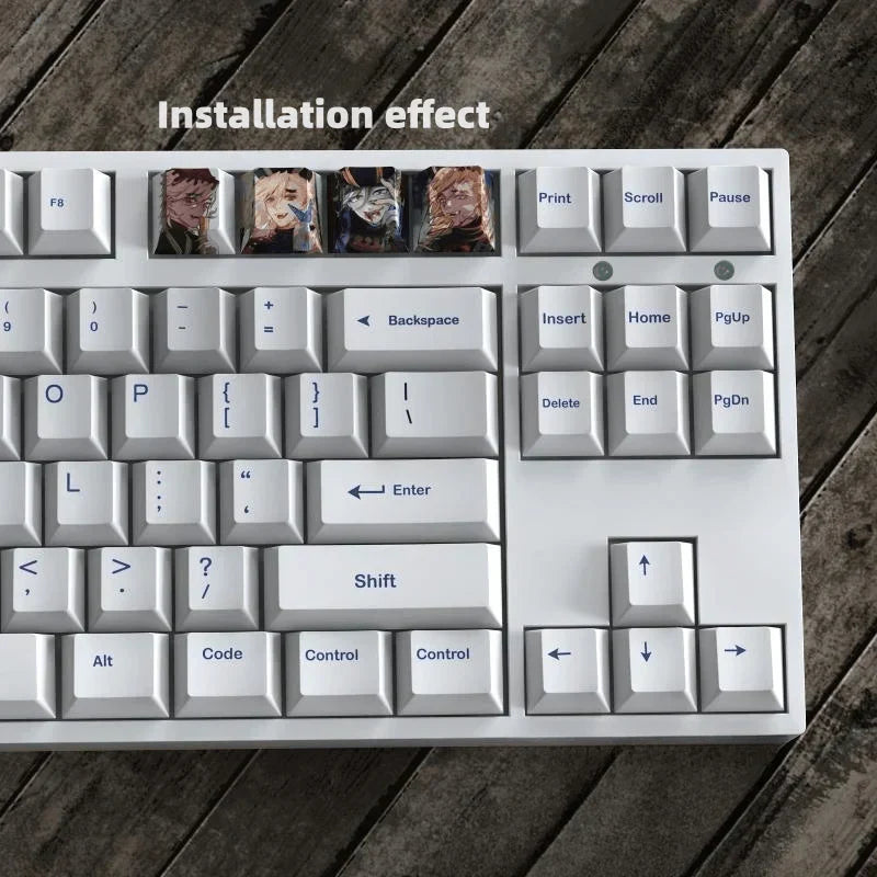 Demon Slayer Anime 1U Custom Keycap, 5-Sided Dye Sublimation PBT Keycap, Cherry MX Profile Artisan Character Keycaps, Replacement Key Cap for MX Switch Mechanical Keyboard, Anime Gaming Decor Fan Gift