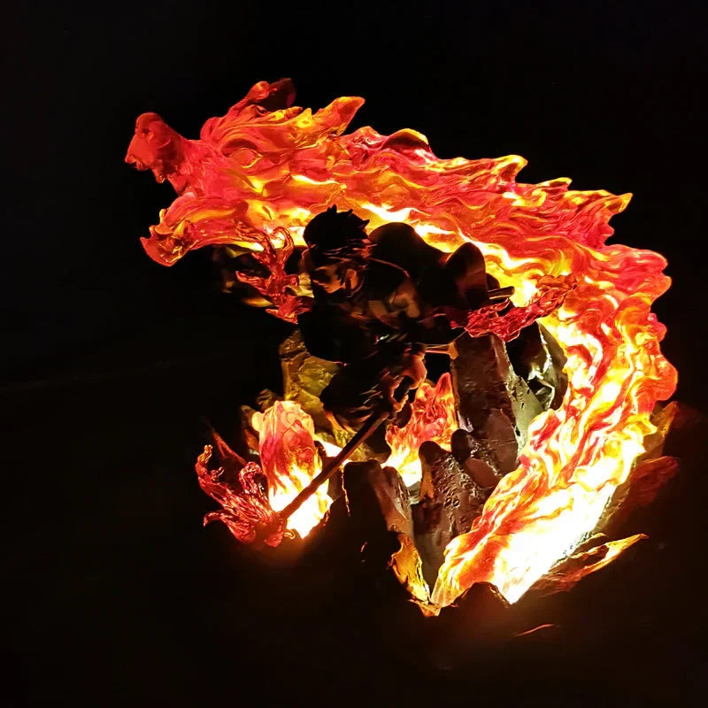 Demon Slayer Tanjiro Kamado Figure, Hinokami Kagura Fire Dragon GK Resin Statue, Kamado Tanjiro Diorama Figurine, Anime Collectible Desktop Ornament Gift for Demon Slayer Fans
