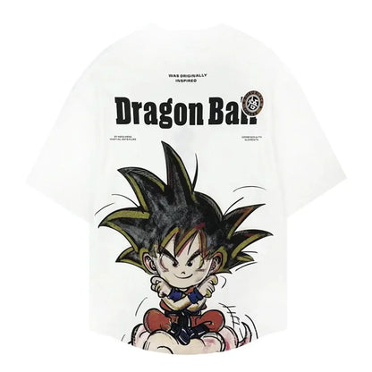Dragon Ball Z Goku Anime T-Shirt, DBZ Kid Goku Graphic Short Sleeve Tee, Casual Cotton Loose Fit Shirt, Dragon Ball Printed Tshirt for Men Teens Anime Fans