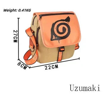 Naruto Leaf Village Symbol Crossbody Messenger Bag, Hidden Leaf Logo Canvas Shoulder Bag, Anime Cosplay Satchel Bag, Casual Daily Storage Bag Collectible Gift for Naruto Fans