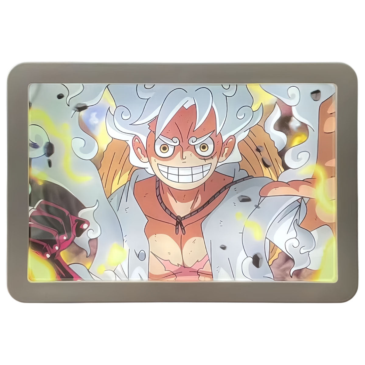 One Piece Anime LED Light Box, Luffy Gear 5 Zoro 3D Paper Cut Shadow Box Lamp, Anime Character Picture Frame Night Light, USB Powered Desk Light, Bedroom Wall Decor Collectible Gift for Anime Fans