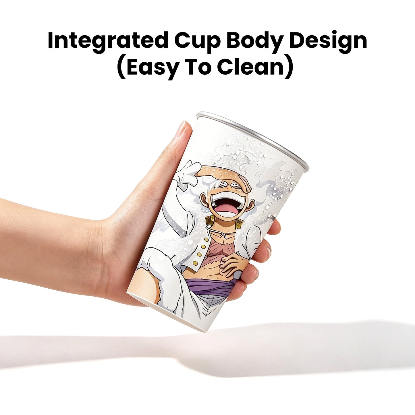 One Piece Nika Luffy Cold Sensitive Color Changing Aluminum Cup 470ml Food‑Grade Thermochromic Anime Drinking Cup For Cold Beverages Coffee Iced Drinks