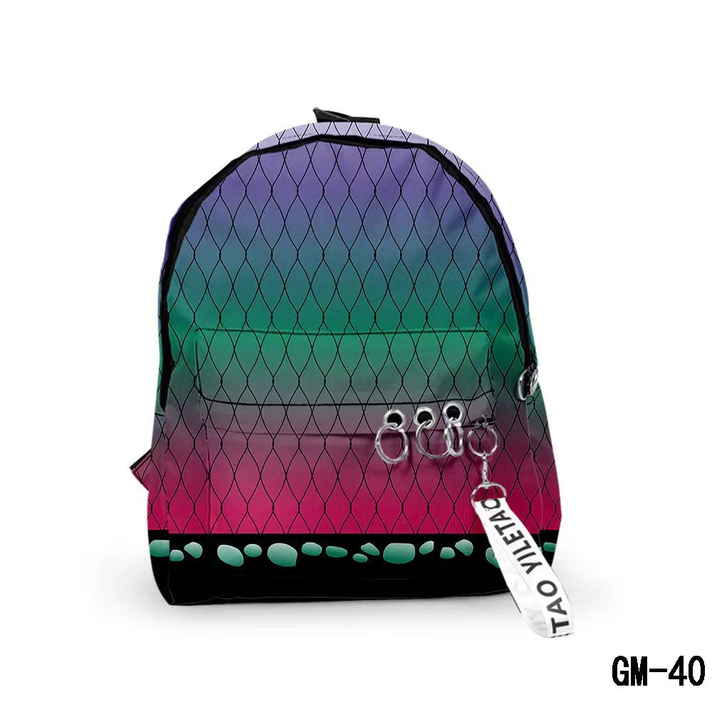 Demon Slayer Anime Backpack, Multi Styles Tanjiro Nezuko Zenitsu Rengoku Printed School Backpack, Lightweight Casual Daypack, Demon Slayer Merch Bookbag Gift for Teens Anime Fans